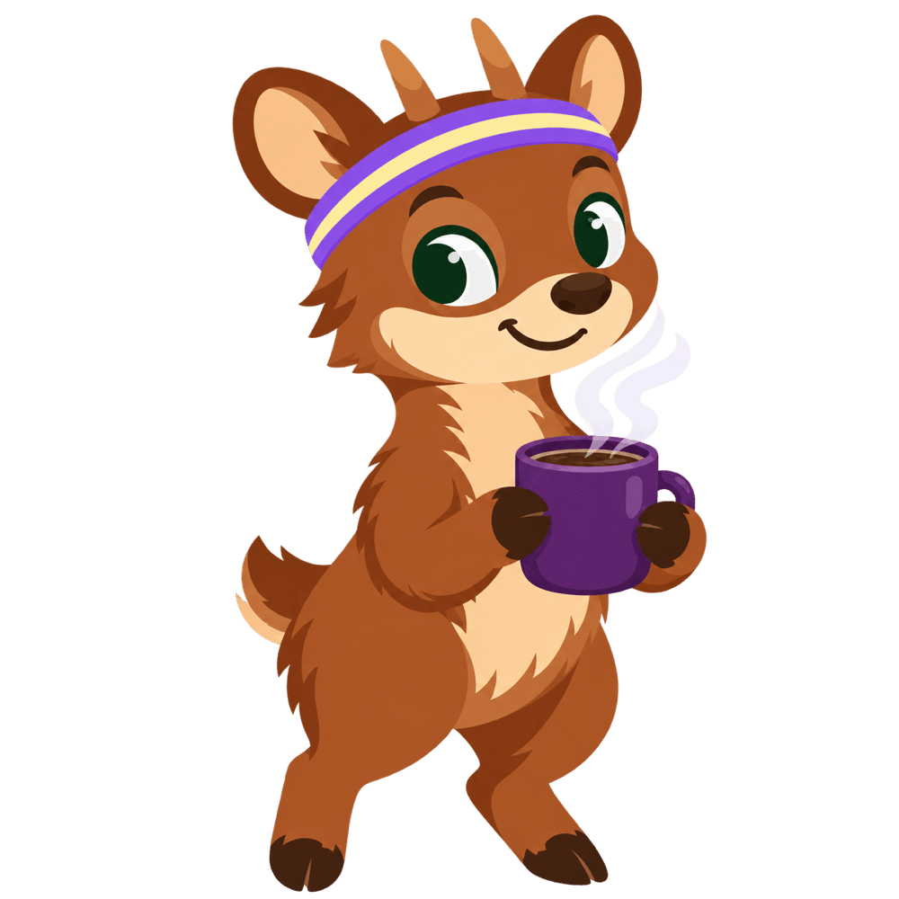 Pudú tomando un café